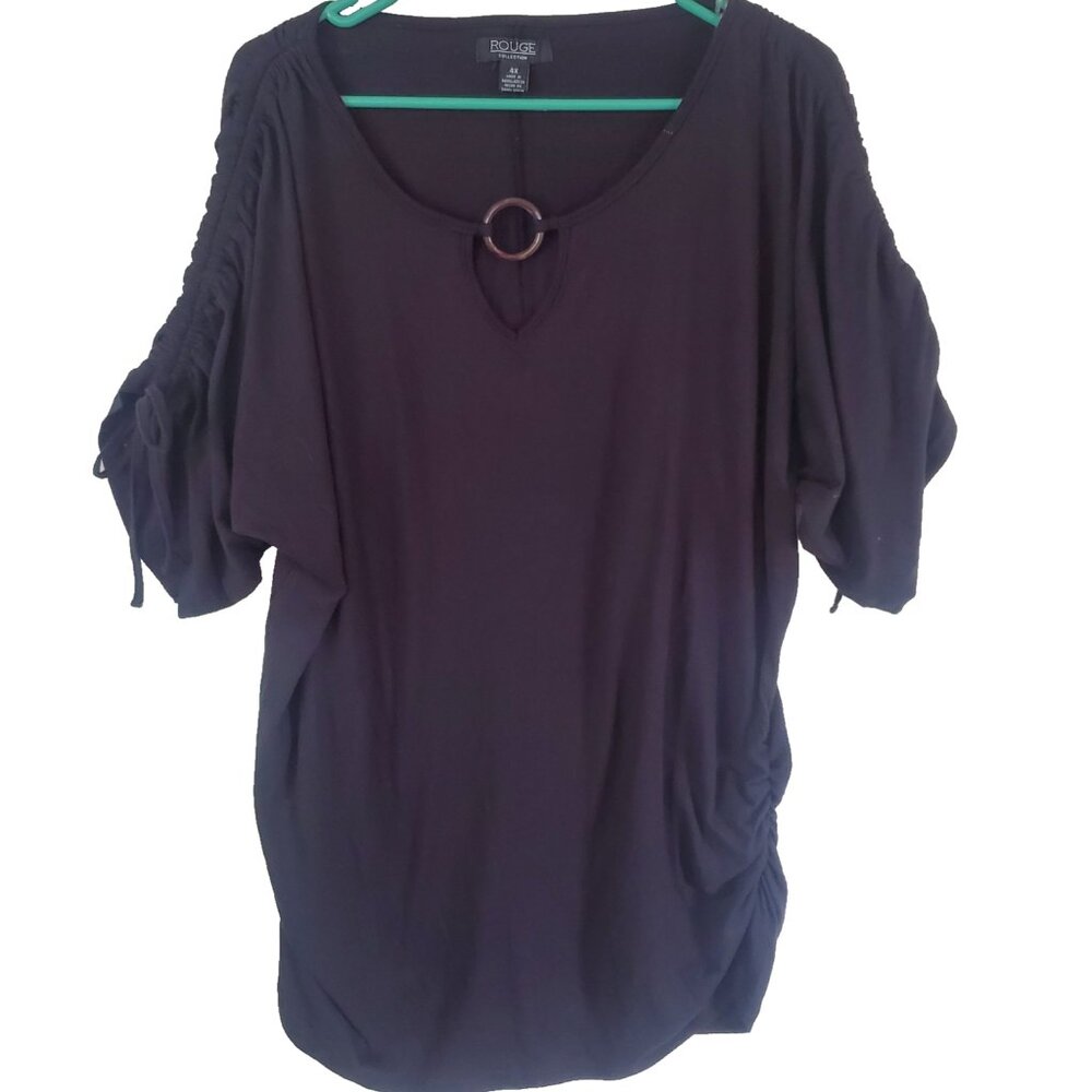 Rouge Collection Womens Ruched Top Size 4X Whimsigoth‎ Witchy Fairy Grunge Goth